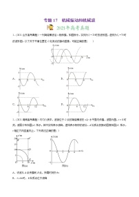 2021年高考物理真题与模拟题分类训练专题17《机械振动和机械波》(2份打包，解析版+原卷版)