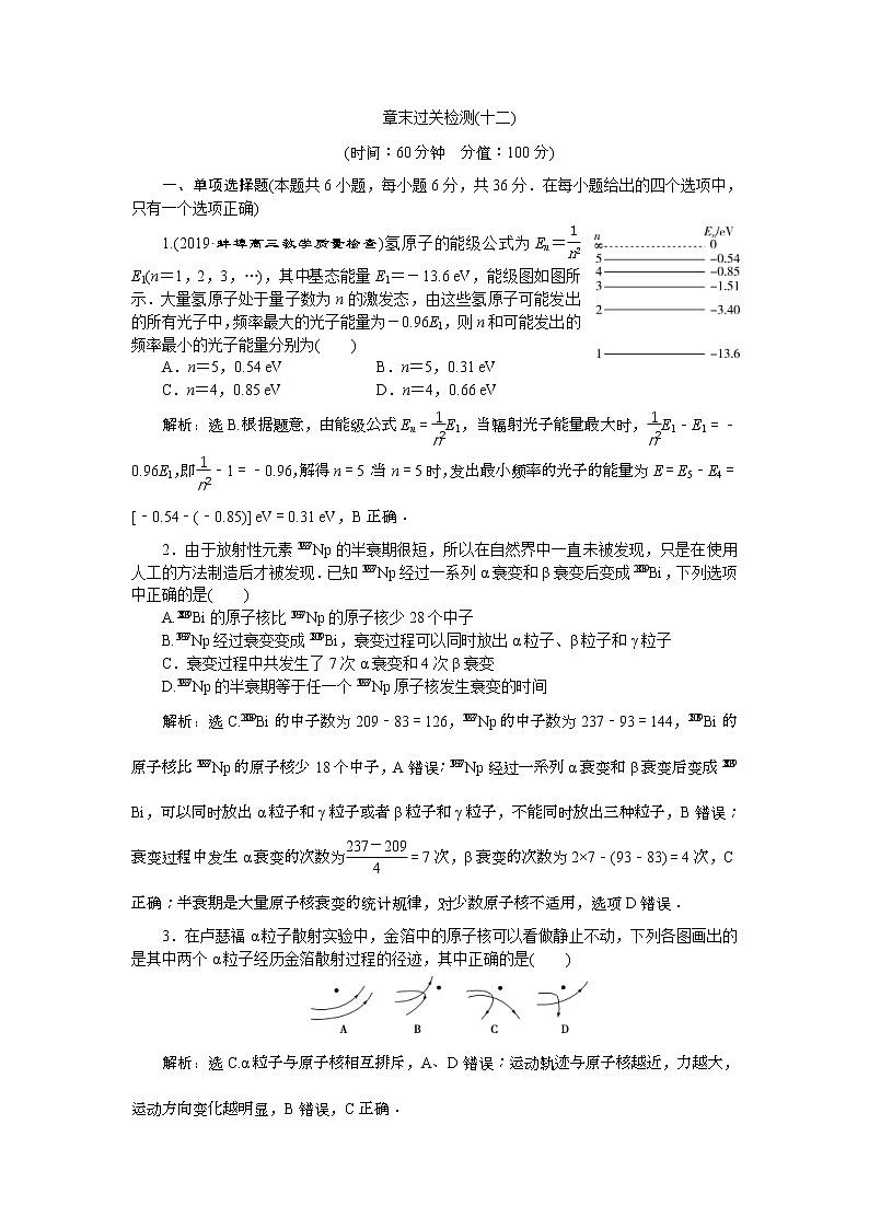 高考物理一轮复习巩固提升第12章章末过关检测(十二) (含解析)01