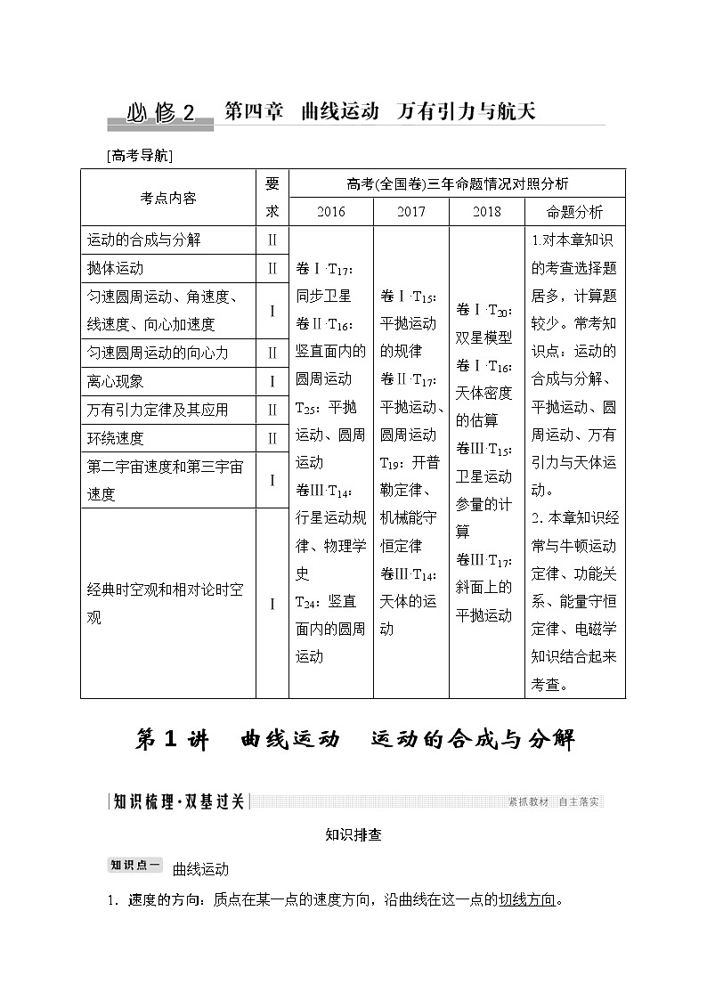 (全国版)高考物理一轮复习课时练习必修2 第四章 第1讲 (含解析)第1页