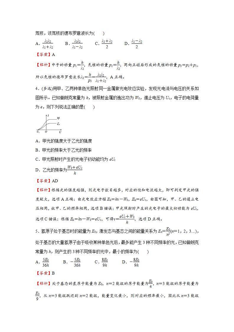 (新高考)高考物理二轮复习小题必练28 光电效应   原子结构与原子核(2份打包，解析版+原卷版)03
