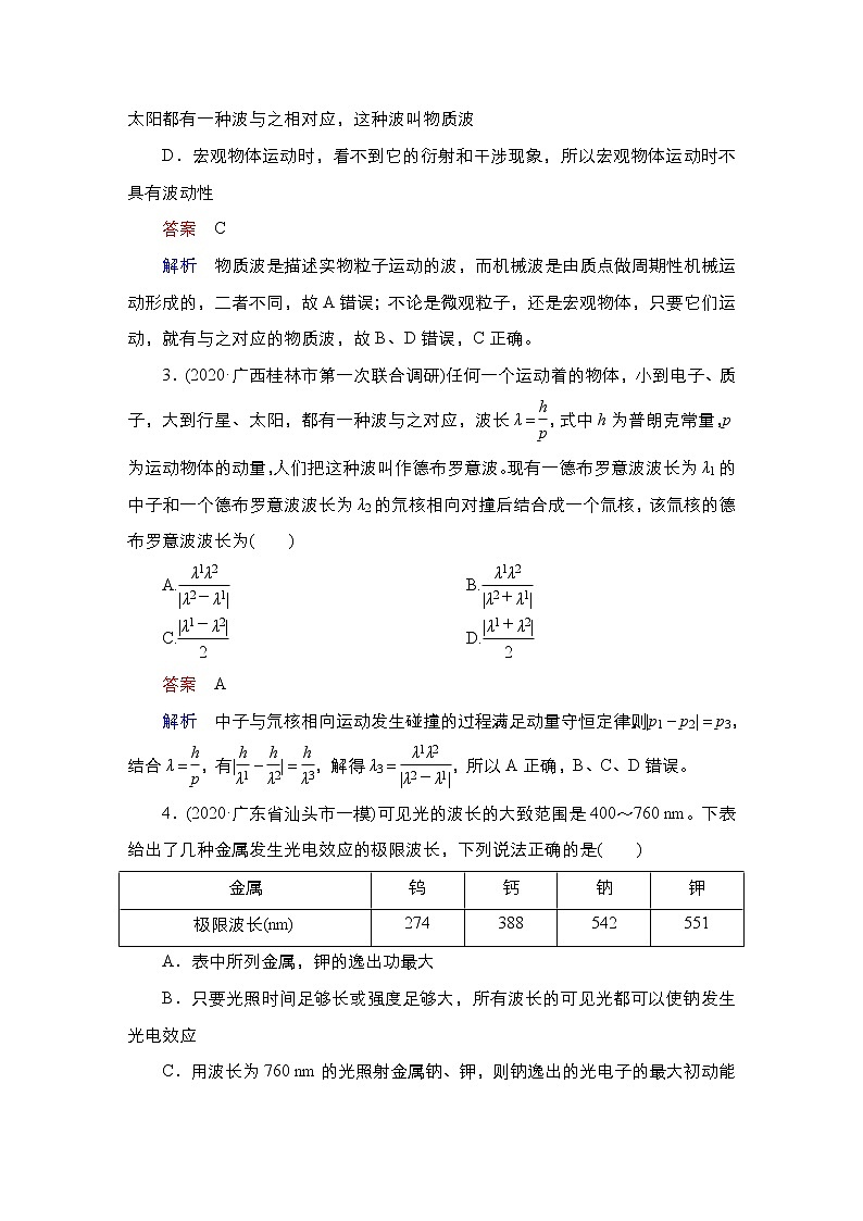 (新高考)高考物理一轮复习课时作业第15章第1讲《光电效应波粒二象性》(含解析)第2页