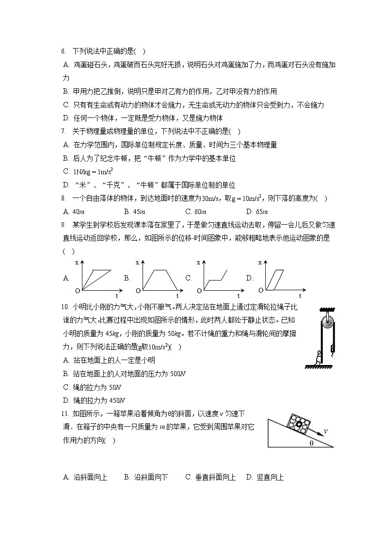 2021-2022学年北京市昌平区新学道临川学校高一（上）期末物理试卷（含答案解析）第2页