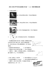 2021-2022学年河北省邢台市高一（上）期末物理试卷（含答案解析）