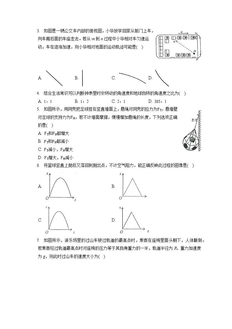 2021-2022学年辽宁省大连市高一（上）期末物理试卷（含答案解析）02