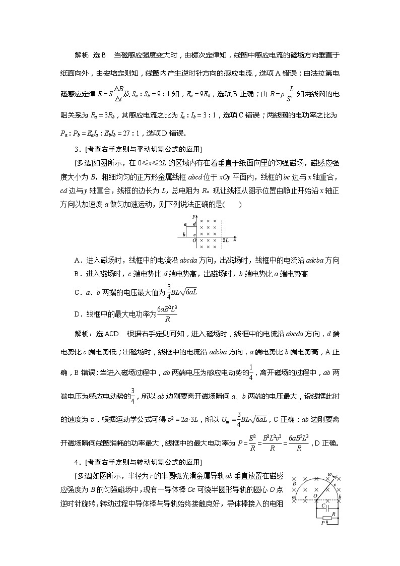 高考物理二轮复习专题四第2讲 电磁感应的规律及综合应用——课前自测诊断卷 (含解析)02