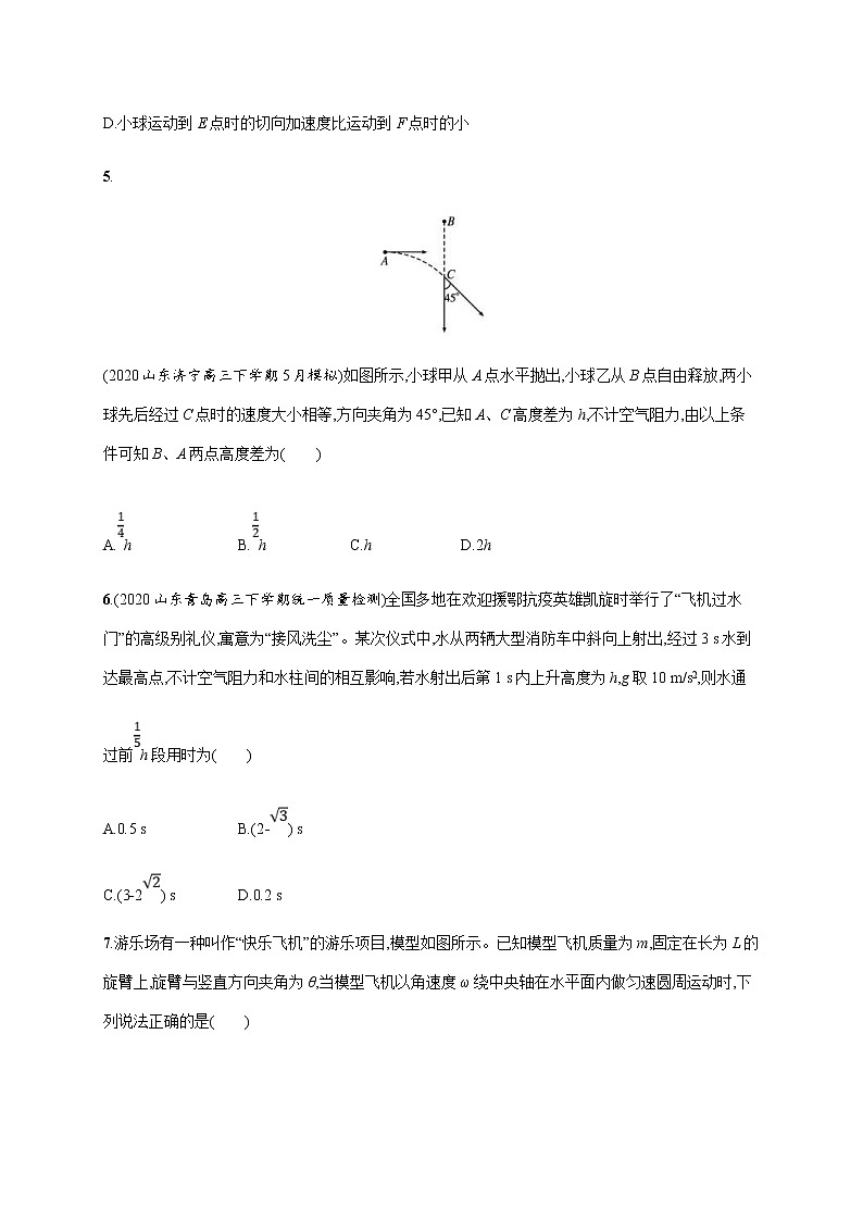 高考物理二轮复习专题分层突破练3力与曲线运动(含解析)03