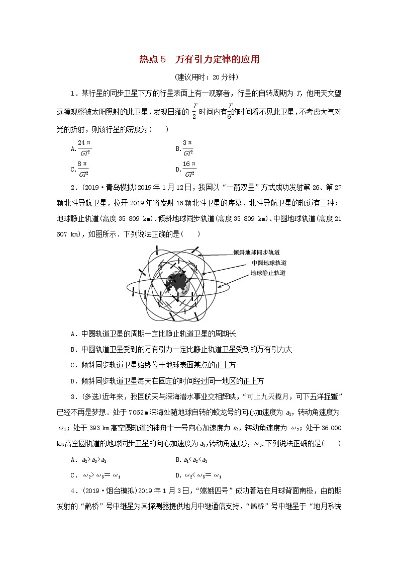高考物理三轮冲刺复习选择题5万有引力定律的应用(含解析)第1页