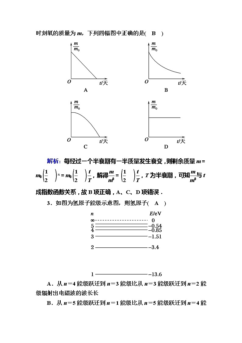 高考物理一轮复习第12章近代物理初步课时作业40 (含解析)第2页