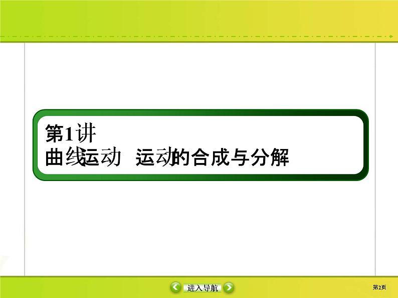 高考物理一轮复习课件第4章曲线运动 万有引力与航天4-1 (含解析)第2页