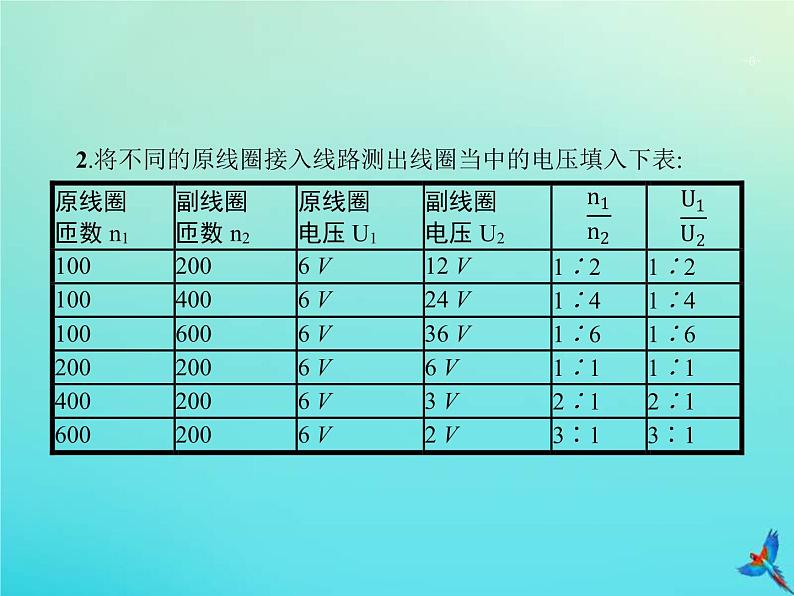 高考物理一轮复习实验课课件15探究变压器原副线圈电压与匝数的关系(含解析)06