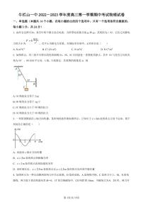 北京市顺义区牛栏山一中2022-2023学年高三上学期期中考试物理试题（含答案）