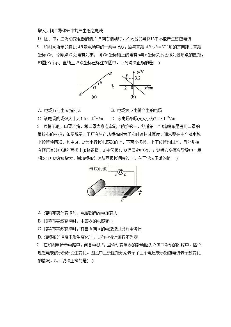 2021-2022学年安徽省部分省级示范高中高二（上）期末物理试卷（含答案解析）02