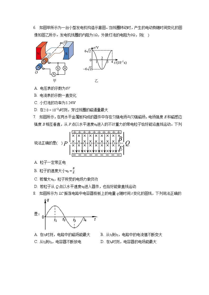 2021_2022学年浙江省温州市高二（上）期末考试物理试卷（含答案解析）02