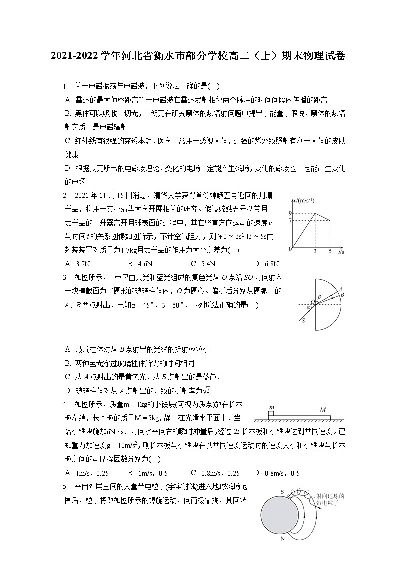 2021-2022学年河北省衡水市部分学校高二（上）期末物理试卷（含答案解析）01