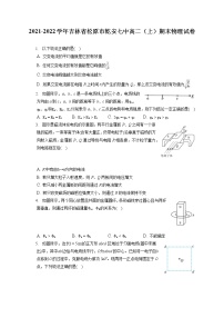 2021-2022学年吉林省松原市乾安七中高二（上）期末物理试卷（含答案解析）