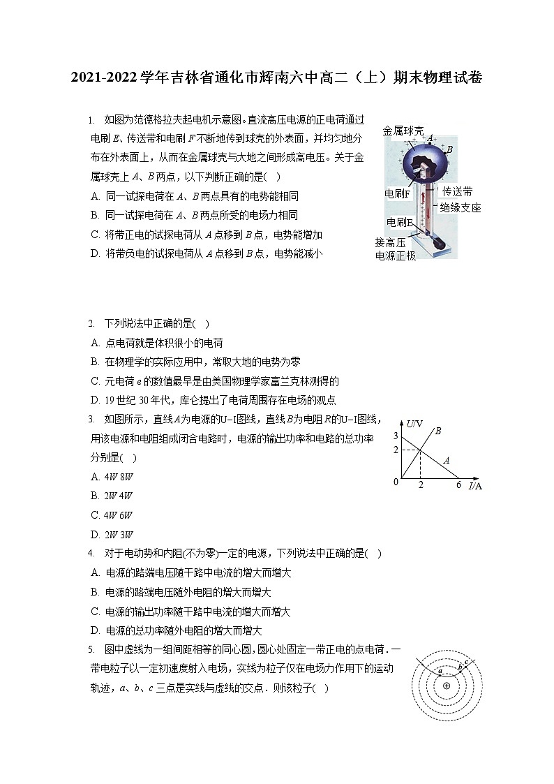 2021-2022学年吉林省通化市辉南六中高二（上）期末物理试卷（含答案解析）01