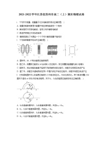 2021-2022学年江苏省苏州市高二（上）期末物理试卷（含答案解析）