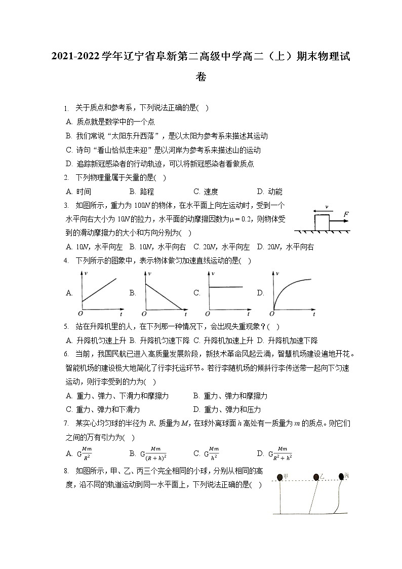 2021-2022学年辽宁省阜新第二高级中学高二（上）期末物理试卷（含答案解析）01