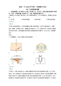 2022-2023学年浙江省嘉兴市第一中学高二上学期期中检测物理试题   （解析版）