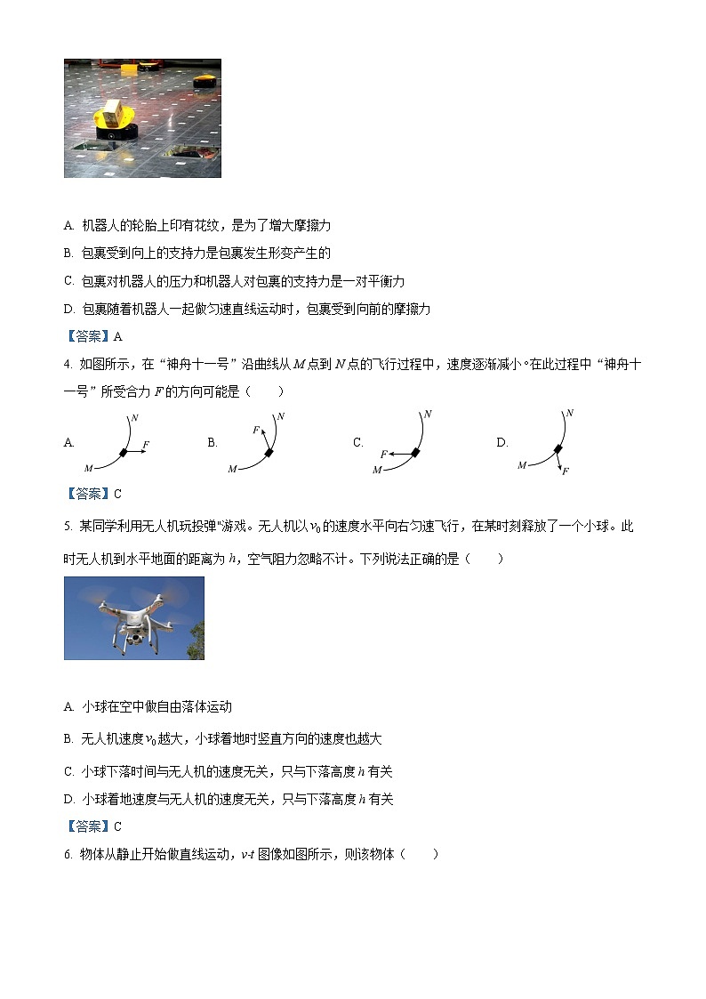 2021-2022学年湖北省高一上学期期末调考物理试题第2页
