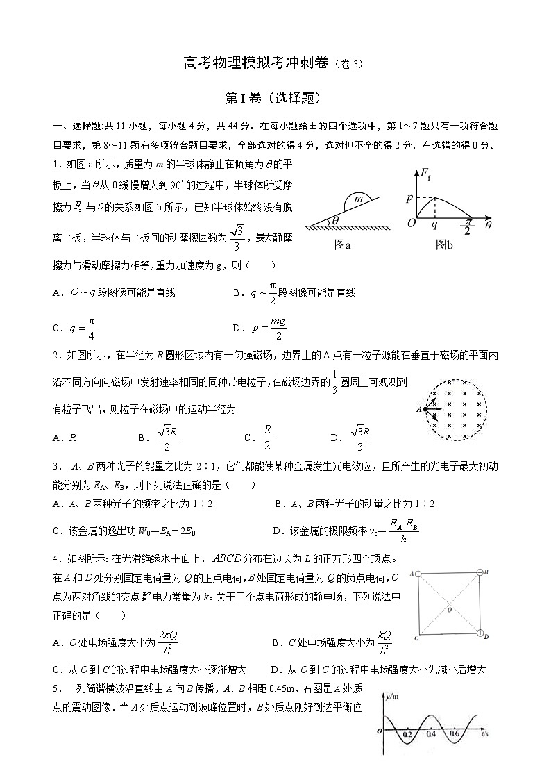 卷3-高考物理模拟考冲刺卷 (新高考湖北专用) （2份打包，解析版+原卷版，可预览）01