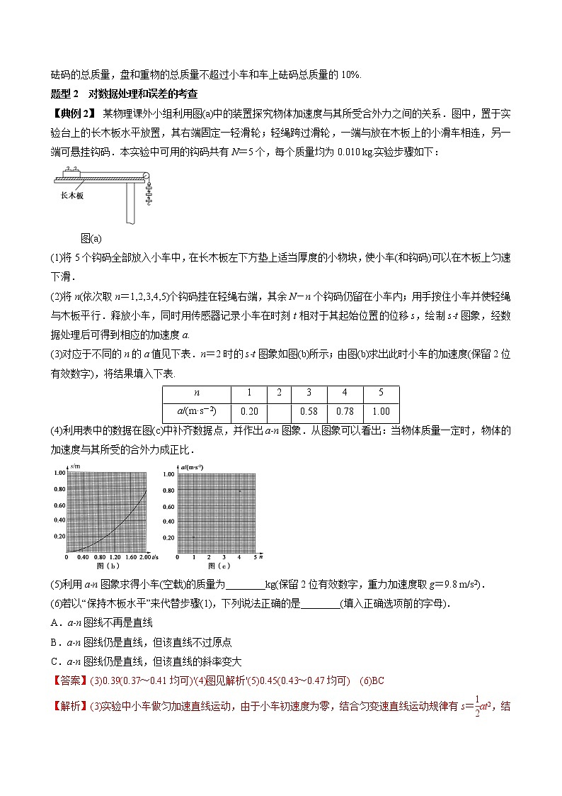 高考物理 一轮复习  考点整合练习专题（14）实验四 验证牛顿运动定律（2份打包，解析版+原卷版，可预览）02