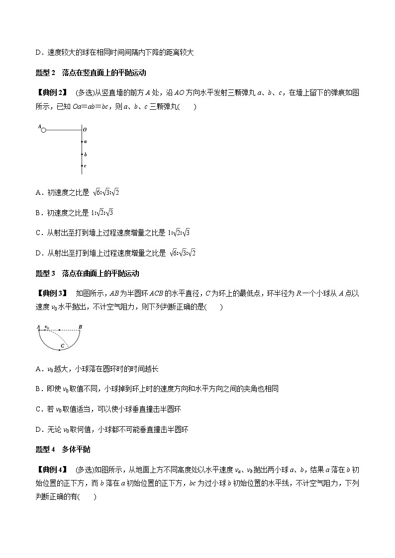 高考物理 一轮复习  考点整合练习专题（16）抛体运动（原卷版）第2页
