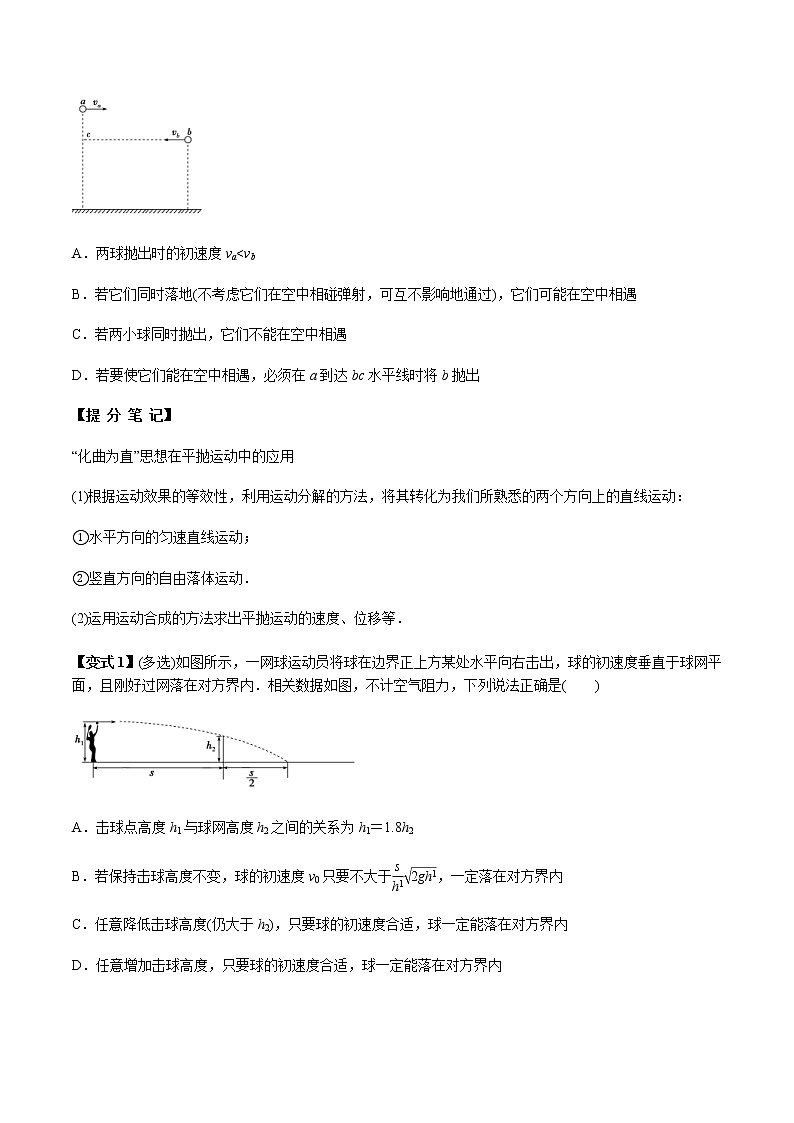 高考物理 一轮复习  考点整合练习专题（16）抛体运动（原卷版）第3页