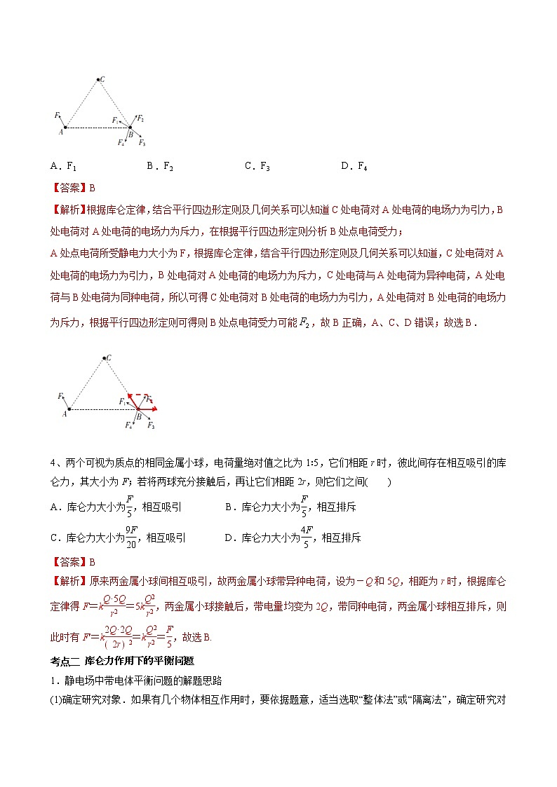 高考物理 一轮复习  考点整合练习专题（31）电场力的性质（2份打包，解析版+原卷版，可预览）03