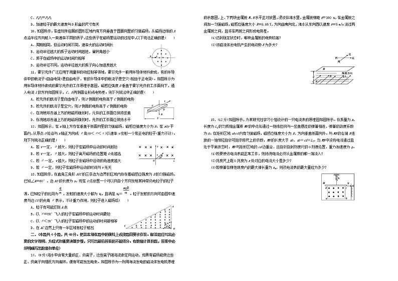 高考物理一轮复习单元训练卷第十单元磁场A卷(含解析)第2页