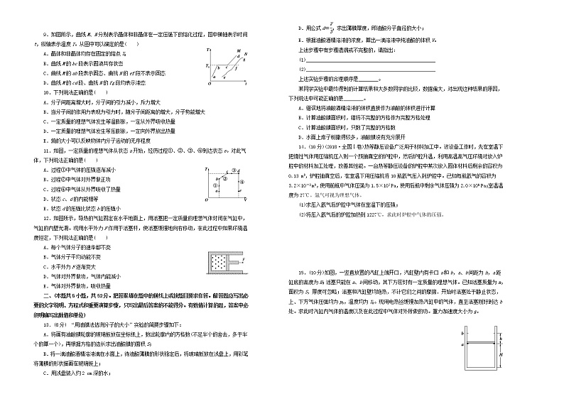 高考物理一轮复习单元训练卷第十四单元热学A卷(含解析)第2页