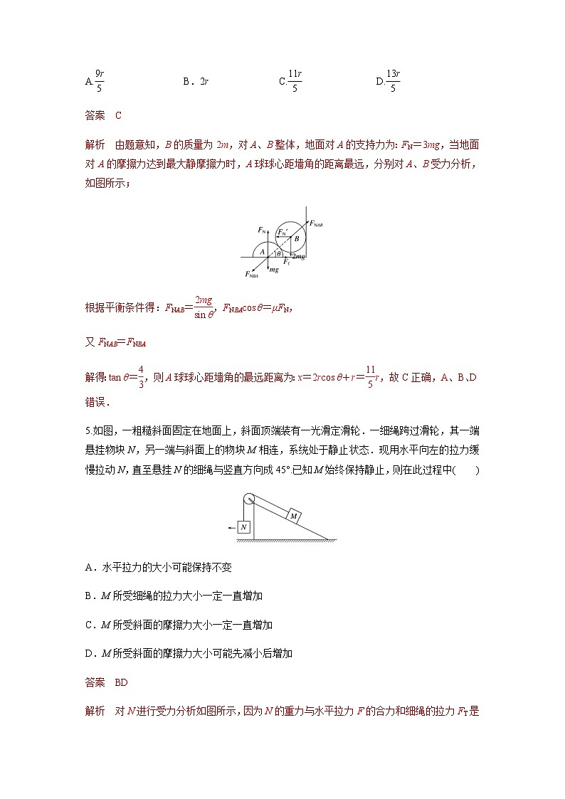 高考物理二轮复习高频考点专项训练---力与物体的平衡（解析版）第3页