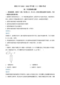 2022重庆市八中高二上学期期末物理试题含解析