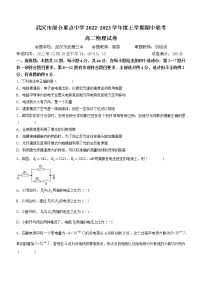 2023武汉部分重点中学高二上学期期中联考试题物理含答案