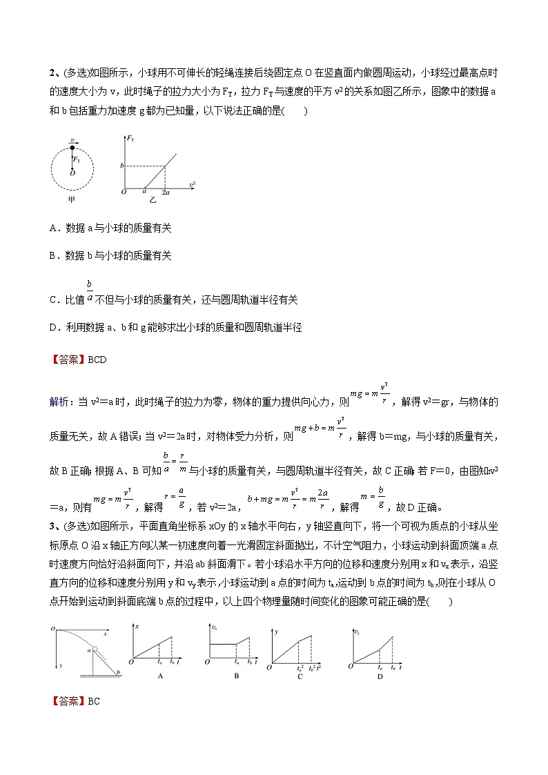 高考物理二轮复习考点练习专题（03）力与物体的曲线运动(2份打包，解析版+原卷版，可预览)02
