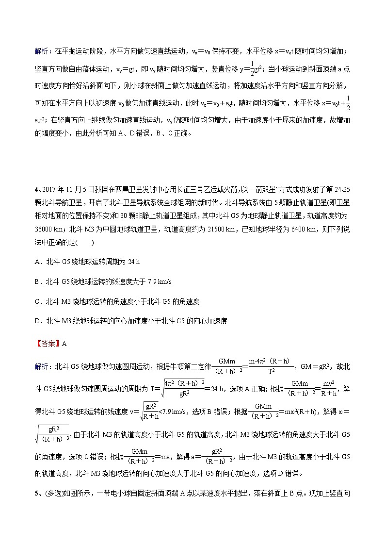 高考物理二轮复习考点练习专题（03）力与物体的曲线运动(2份打包，解析版+原卷版，可预览)03