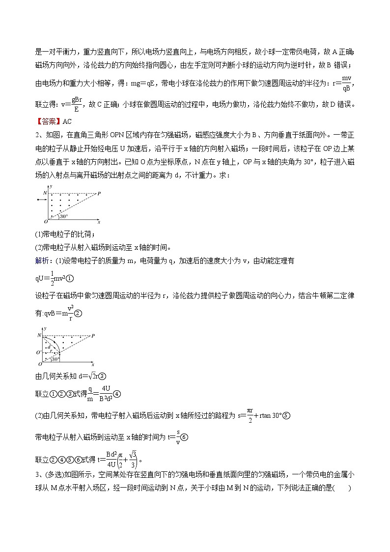 高考物理二轮复习考点练习专题（07）带电粒子在复合场中的运动（解析版）第2页