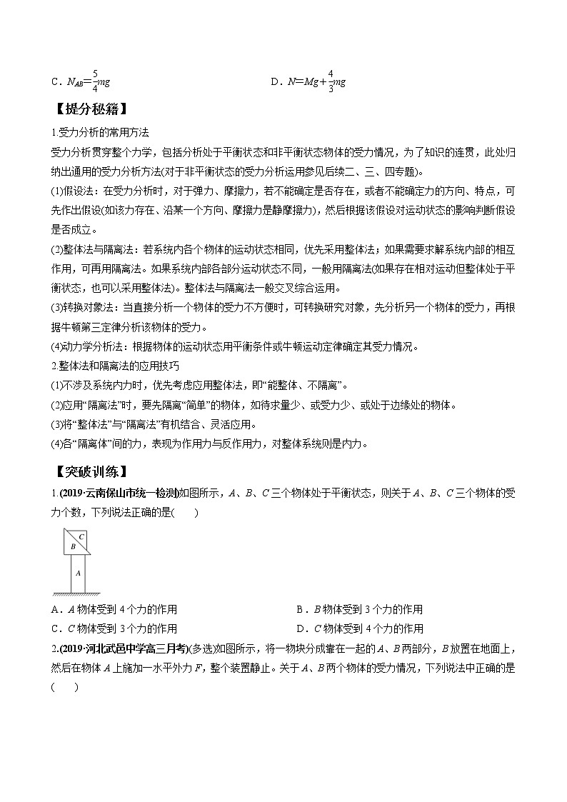 高考物理二轮复习热点题型专题01 力与物体的平衡（2份打包，解析版+原卷版，可预览）02