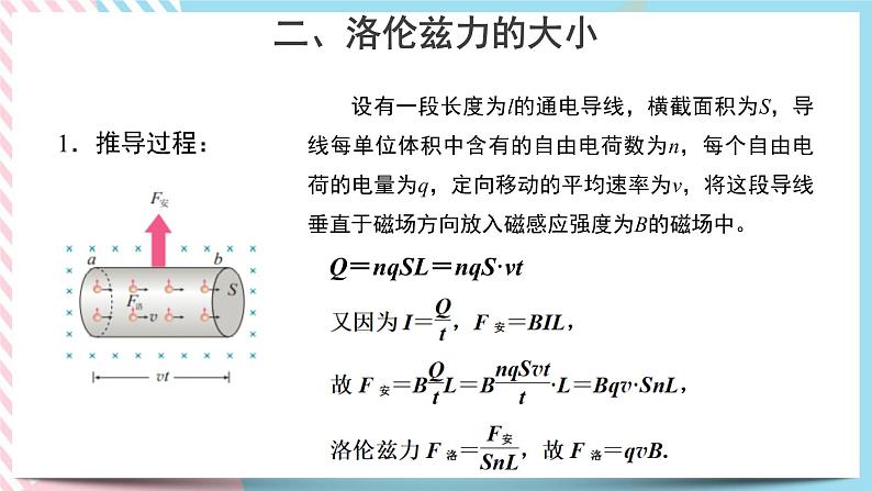 新教材 高中物理选择性必修二  1.2 磁场对运动电荷的作用力 课件+教案08