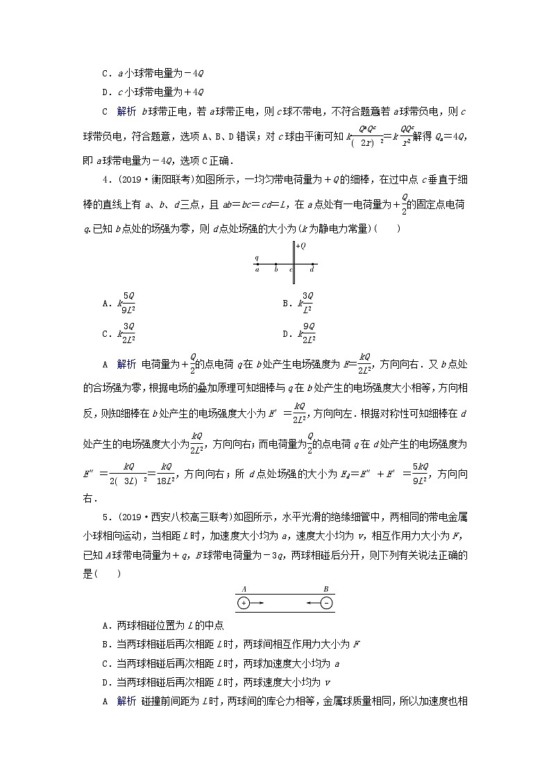 高考物理一轮复习第7章静电场第20讲电场力的性质练习(含解析)02