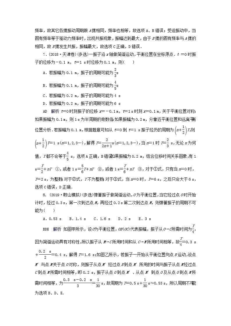 高考物理一轮复习第14章振动和波光相对论第38讲机械振动练习(含解析)第3页