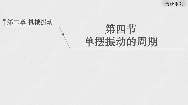 2022-2023学年沪科版选择性必修第一册 2.4 单摆振动的周期 课件01