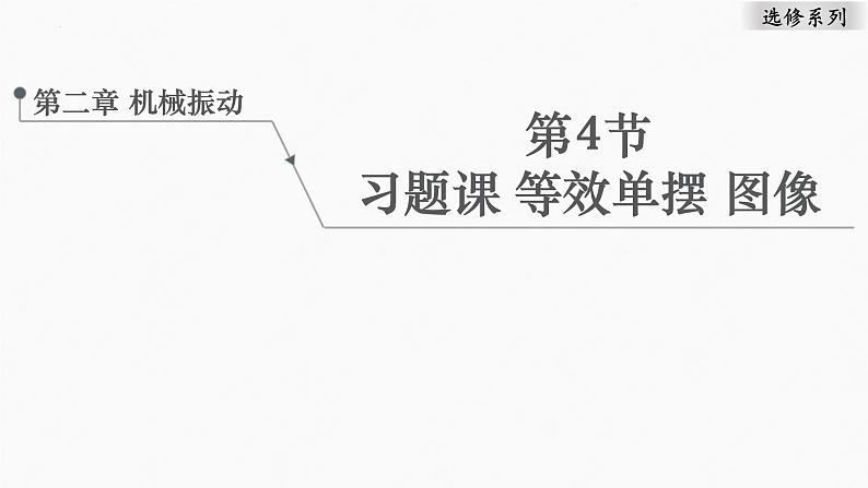 2022-2023学年沪科版选择性必修第一册 2.4习题课 等效单摆、图像 课件01