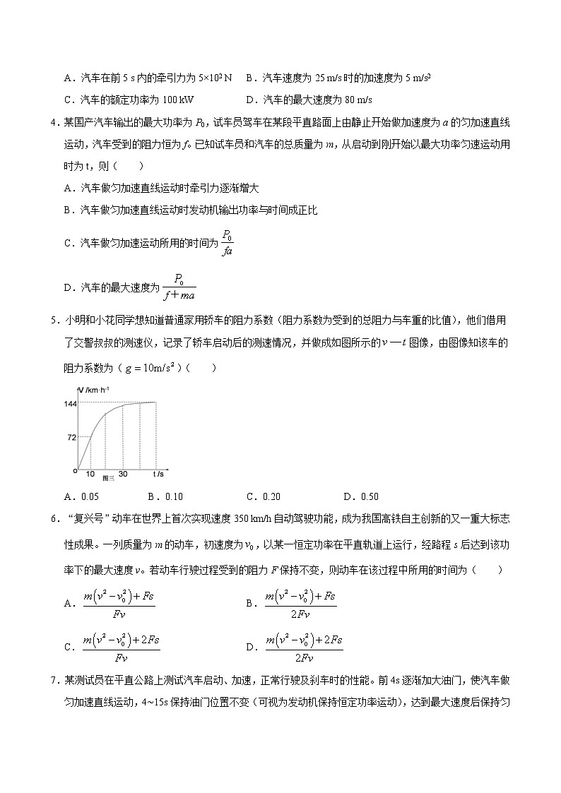 高考物理二轮复习重难点07功率与汽车启动（原卷版）第2页