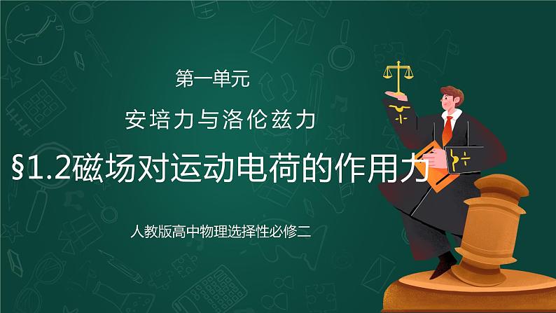 新人教版（2019）选择性必修二 1.2《磁场对运动电荷的作用力》课件PPT+教案+同步练习01