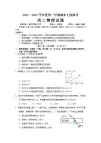 2022重庆市七校高二上学期期末考试物理试题含答案