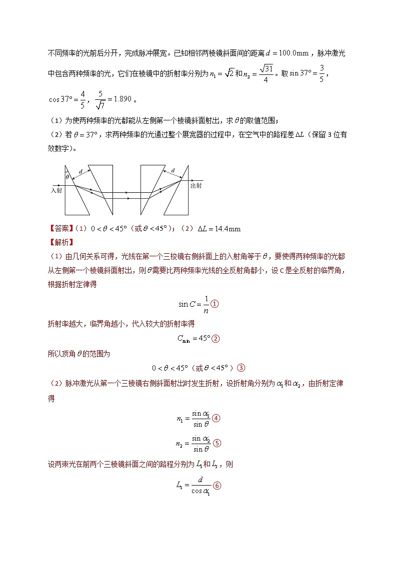 第14讲 光学、电磁波与相对论初步-最新高考物理二轮复习直击高考热点难点（解析版）第2页