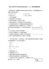 2021-2022学年北京市房山区高三（上）期末物理试卷（含答案解析）