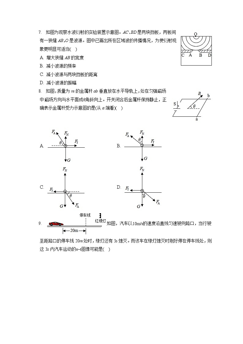 2021-2022学年上海市黄浦区高三（上）期末物理试卷（一模）（含答案解析）02