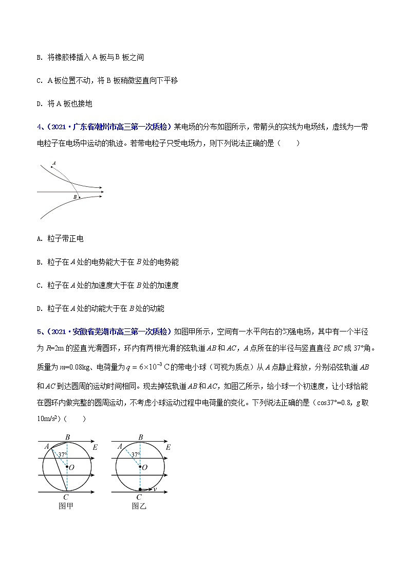 专题14 电场（二）-最新高考高三一模物理试题汇编（原卷版）第2页